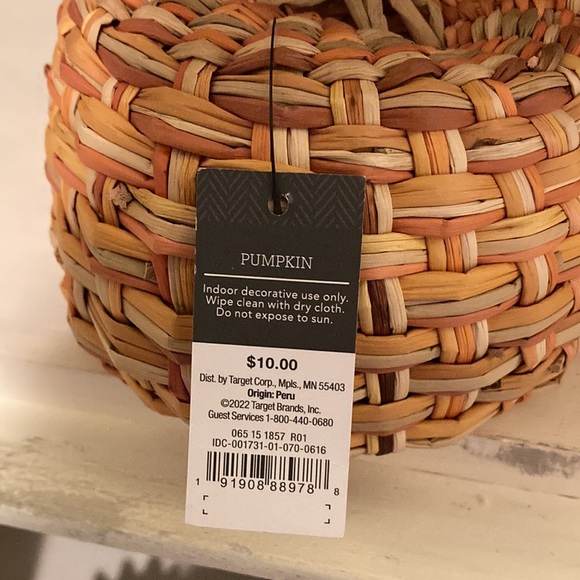 Threshold Target Medium Woven Straw Rustic Pumpkin Accent - Picture 2 of 10